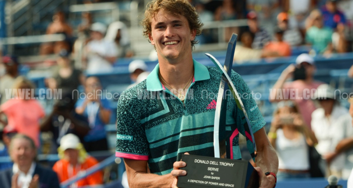 Zverev becomes the first person to hold the Donald Dell trophy (Noel Alberto/VAVEL USA)