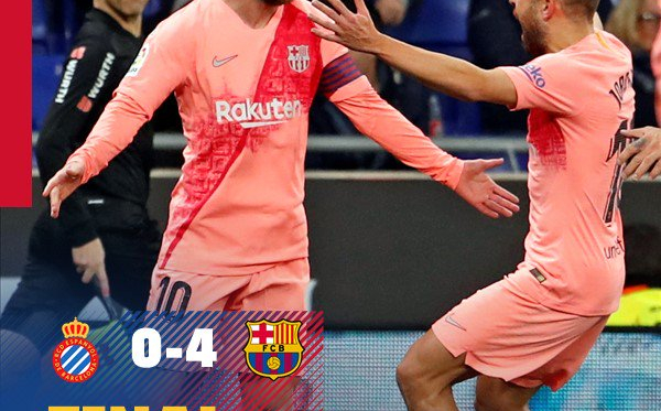 Liga Spagnola- Il derby di Catalogna premia il Barcellona. 4-0 all'Espanyol