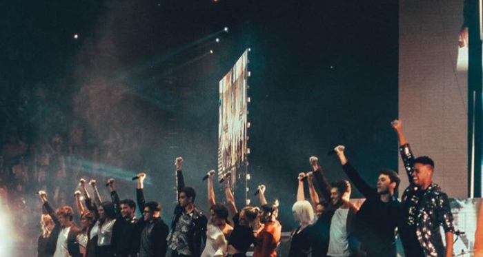 Los triunfitos en su primer concierto en el Palau Sant Jordi // Image: Instagram @carlos.ot2018