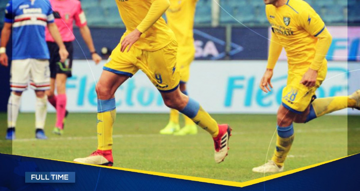 Serie A-La Sampdoria prende una brutta sconfitta contro il Frosinone a Marassi(0-1)