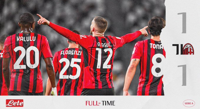 Serie A - Bella partita allo stadium: finisce 1-1 fra Juventus e Milan