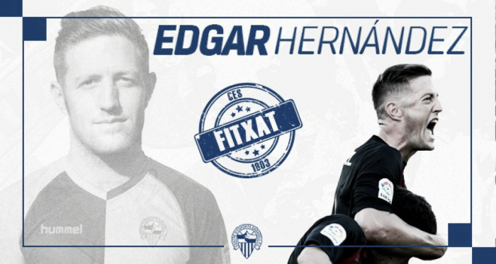 Edgar Hernández, primer fichaje arlequinado | Fotomontaje: CE Sabadell
