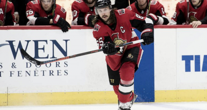 Erik Karlsson may be headed to the Dallas Stars if a trade can be worked out. (Photo: Marc DesRosiers-USA TODAY SPORTS)