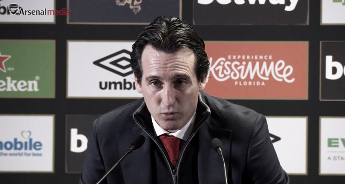 Emery en sala de prensa | Fotografía: Arsenal