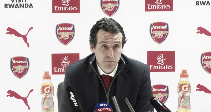 Emery en sala de prensa | Fotografía: Arsenal