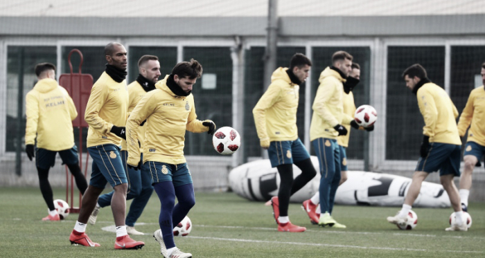 Jugadores durante el último entrenamiento. Foto; Web RCD Espanyol.