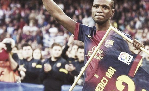 Abidal em homenagem feita pelo clube catalão.