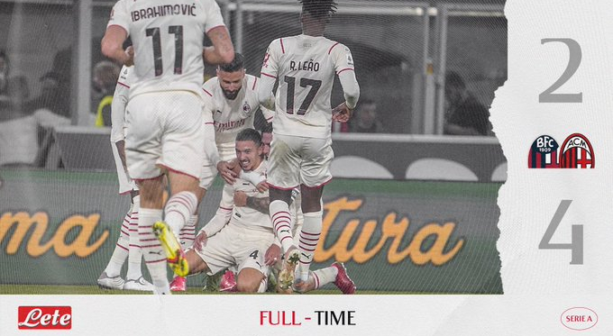 Sofferenza e vittoria: il Milan batte il Bologna per 4-2