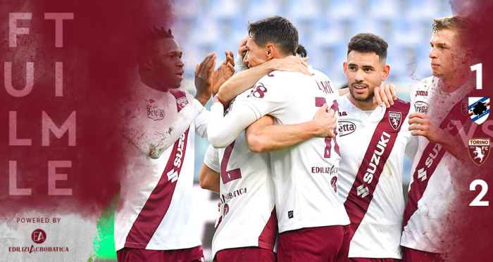 Un buon Torino supera la Sampdoria: a Caputo rispondono Singo e Praet