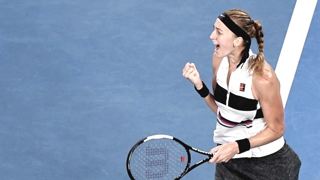 Petra Kvitova festejando su pase a semifinales | Foto: al aire libre