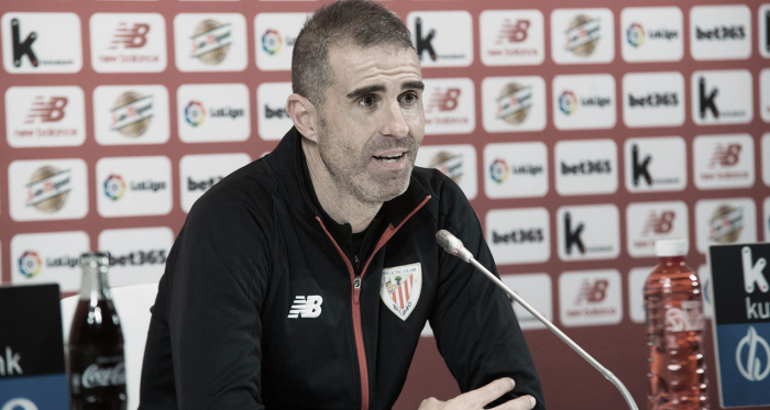 Garitano en rueda de prensa. Foto: Athletic Club