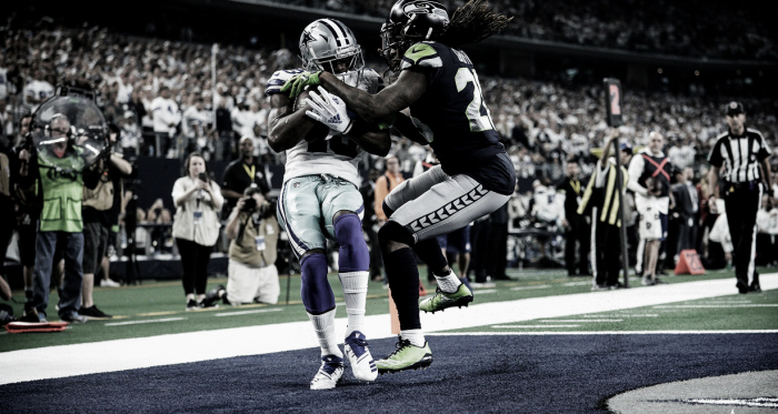 Michael Gallup anota el touchdown para Dallas. Los vaqueros serán un rival muy duro en la Ronda Divisional. (Imagen: Cowboys.com)