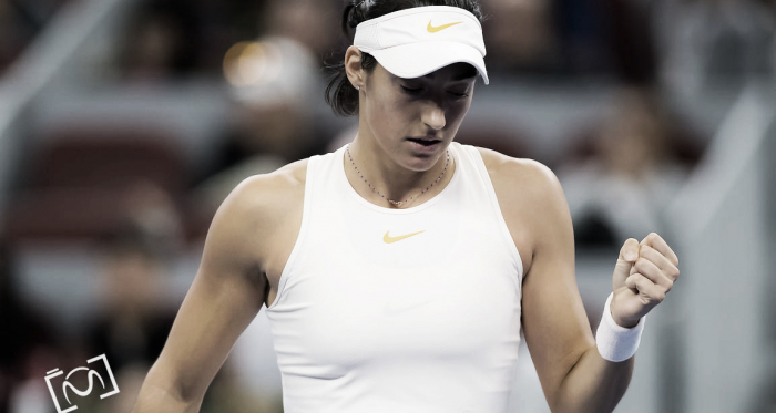 Caroline Garcia's willpower saw her through to the tough first-round win | Photo: Jimmie48 Tennis Photography