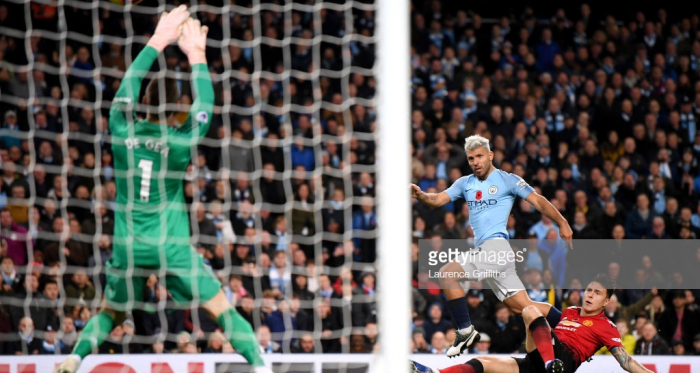 Sergio smashes City's second . Photo: Getty Images , Laurence Griffiths 