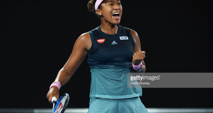 Naomi Osaka celebrates her victory over Karolina Pliskova (Quinn Rooney/Getty Images)