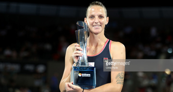 Pliskova holds her championship trophy/Photo: Chris Hyde/Getty Images