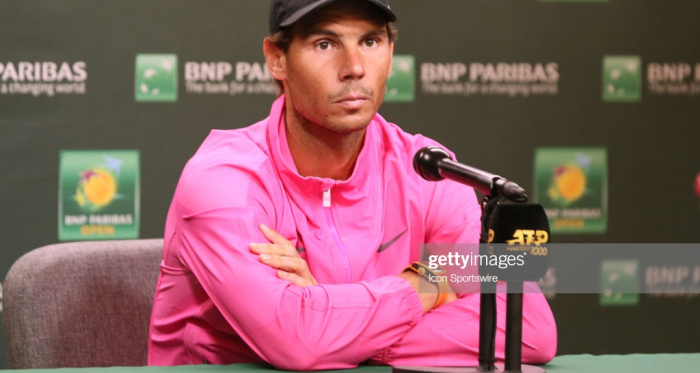 Nadal speaks to press about his withdrawal (Icon Sportswire/Getty Images)