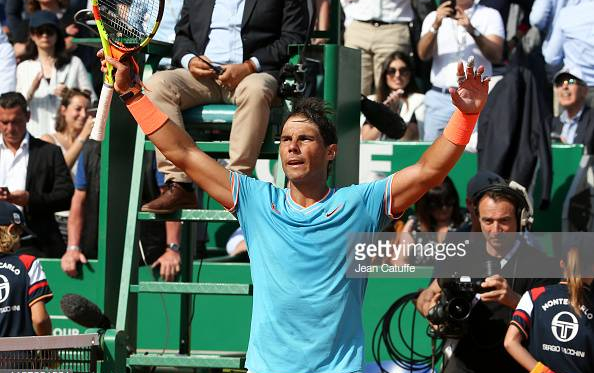 Nadal celebrates his victory over Grigor Dimitrov (Jean Catuffe/Getty Images)