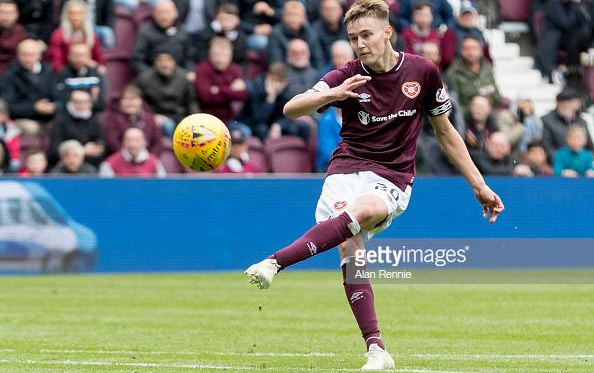 Teenage midfielder Harry Cochrane in action for Hearts. Source:GettyImages/Alan Rennie