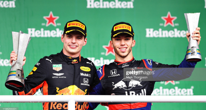 Verstappen (left) and Gasly (right) (Photo credit: Mark Thompson, Getty Images)