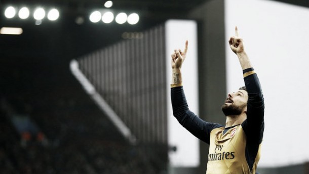 Aston Villa 0-2 Arsenal: Giroud and Ramsey send Gunners to the top of the Premier League
