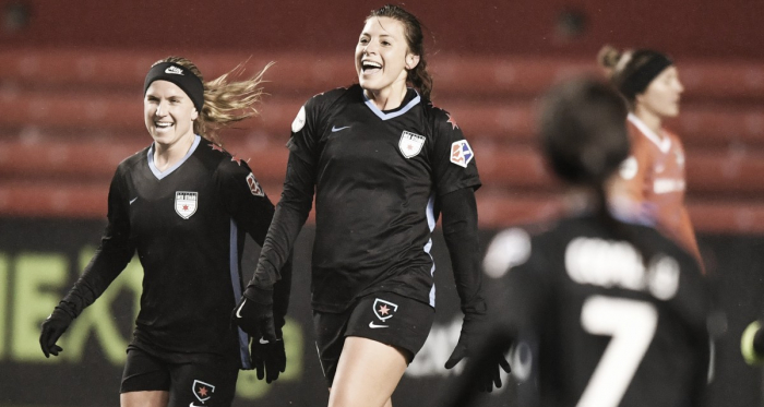 Chicago Red Stars midfielder Sofia Huerta celebrates her goal in the 74th minute vs. the Houston Dash. | Photo: isiphotos.com