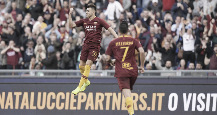 El Shaarawy celebrando uno de sus goles ante la Sampdoria | Fuente: AS Roma.