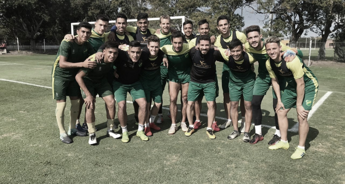 Los jugadores de Defensa en el entrenamiento previo al choque de Copa Argentina. Foto: Defensa y Justicia Twitter