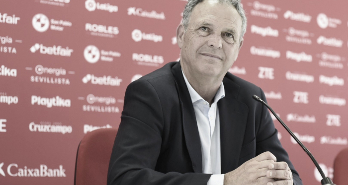 Joaquín Caparrós en rueda de prensa | Foto: Sevilla FC