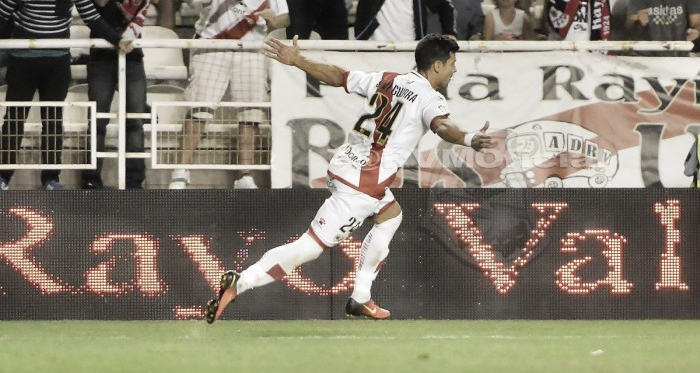 Javi Guerra celebrando un gol | Fotografía: Rayo Vallecano S.A.D.