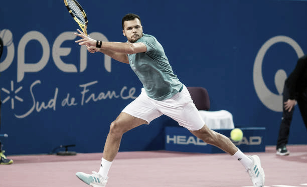 Jo-Wilfried Tsonga durante un partido este año en el torneo de Montpellier. Foto: gettyimages.es