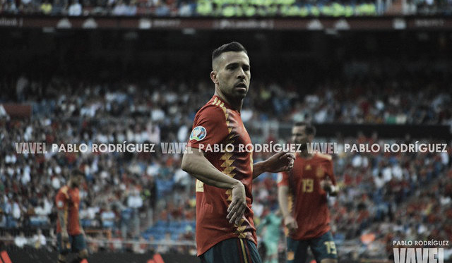 Jordi Alba jugando con España. FOTO: Pablo Rodríguez