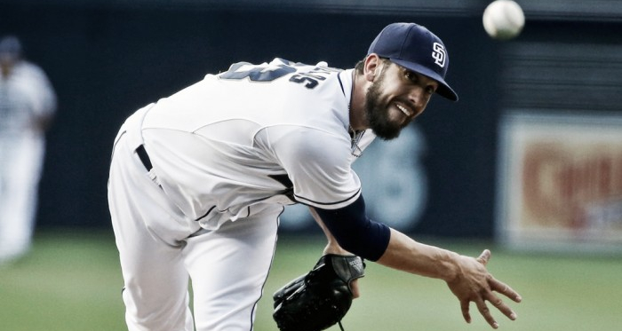 James Shields in action with the San Diego Padres. (Lenny Ignelzi/AP)