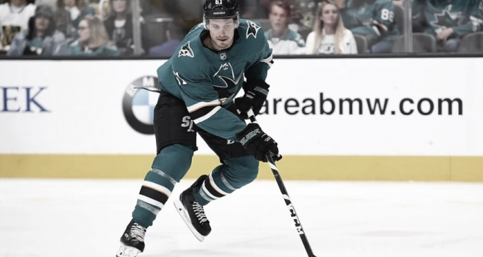 Justin Braun en un partido con San José Sharks | Foto: Getty Images