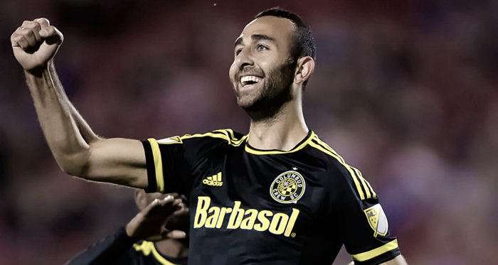 Justin Meram celebrating a goal. | Photo: Columbus Crew SC