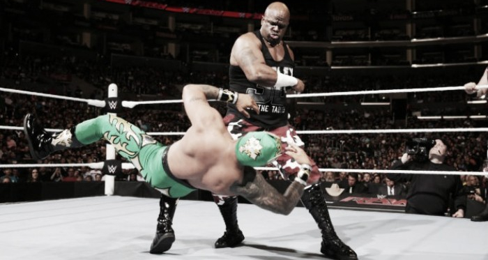 Kalisto appeared to be hurt on Raw. Photo- WWE.com