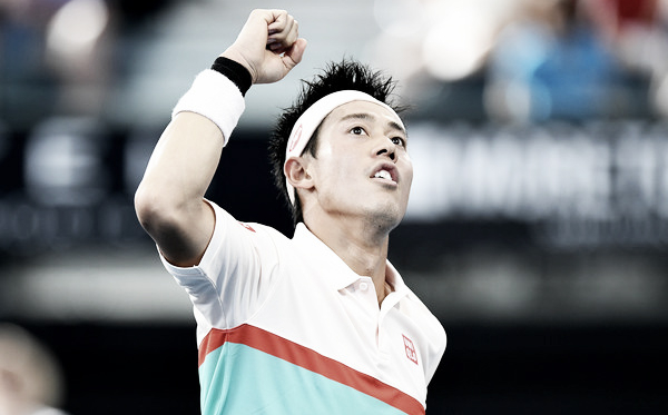 Kei Nishikori celebra un triunfo esta semana en Brisbane. Foto: zimbio.com