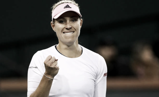 Angelique Kerber sonríe tras lograr su triunfo ante Bencic en las semis de Indian Wells. Foto: gettyimages.es