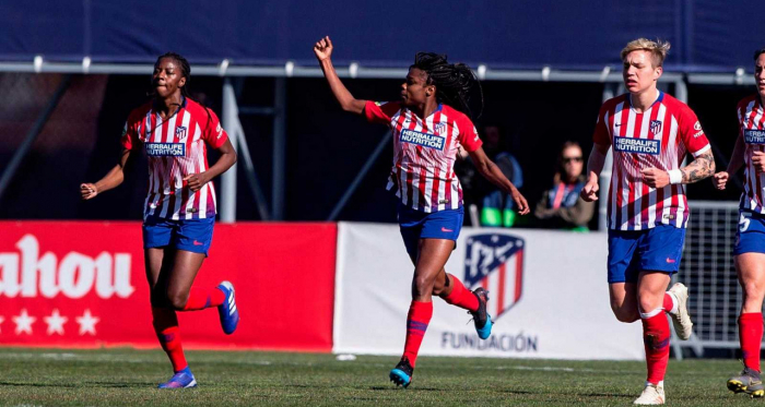 Ludmila celebra uno de sus goles ante el Barcelona. Foto: RTVE