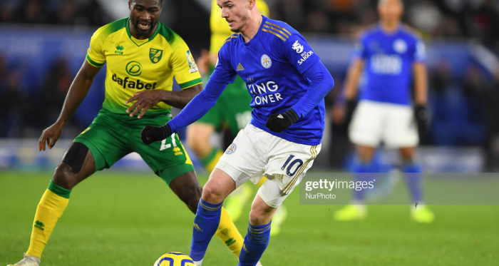 James Maddison during the Premier League match between Leicester City and Norwich City at the King Power Stadium, Leicester | Photo: NurPhoto/ Getty