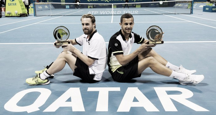 Oliver Marach and Mate Pavic winning their first of three titles this year (Photo: ATP World Tour)