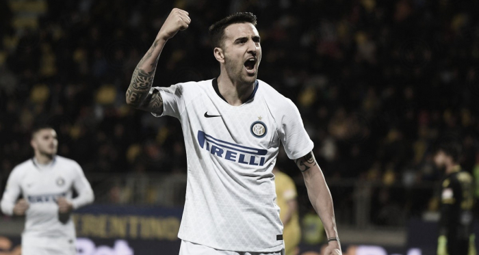 /Matías Vecino festejando el tercer gol del Inter / Foto: Twitter oficial Inter<div><br></div>