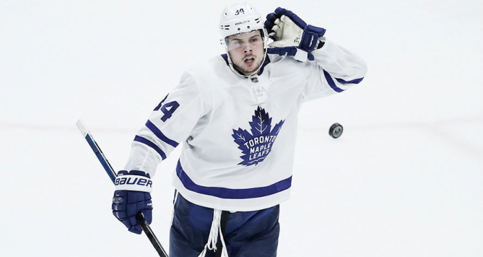 Auston Matthews will be wanting to hear how much money he will be getting. | (Photo: Kamil Krzaczynski/AP)
