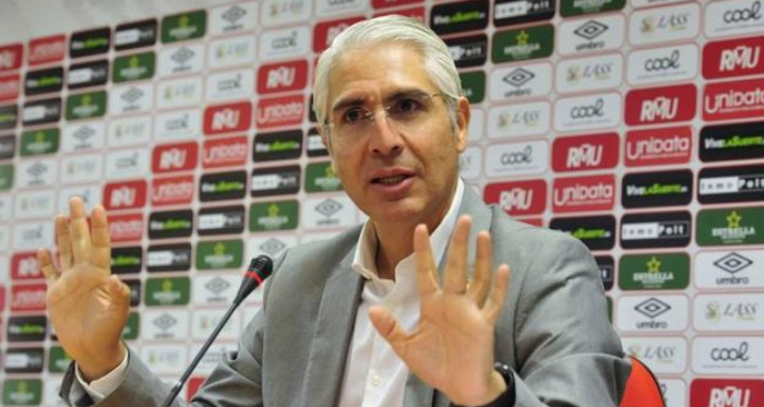 Mauricio García de la Vega en la sala de prensa de Nueva Condomina. Foto: Real Murcia C.F