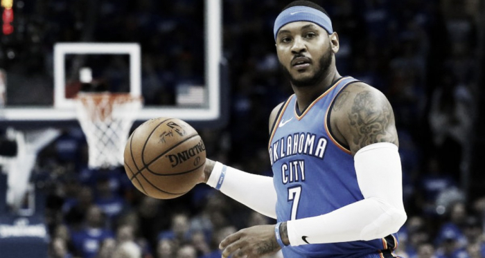 This trade brings Carmelo Anthony one step closer to the Houston Rockets. Photo Credit: Sue Ogrocki/AP Photo.