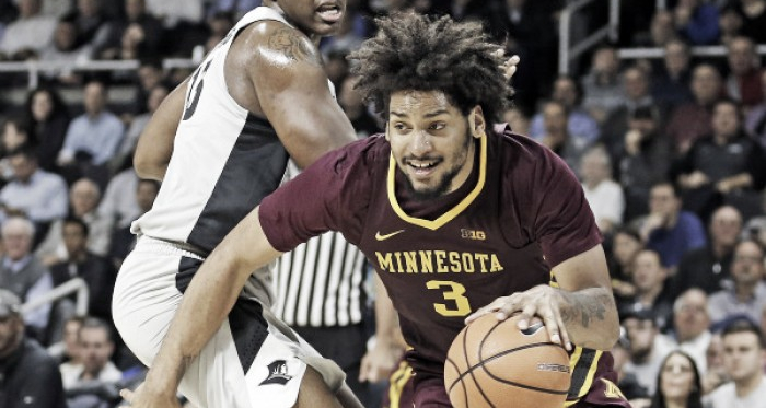 Murphy drives to the basket during Minnesota's win at Providence Monday night/Photo: University of Minnesota athletics website