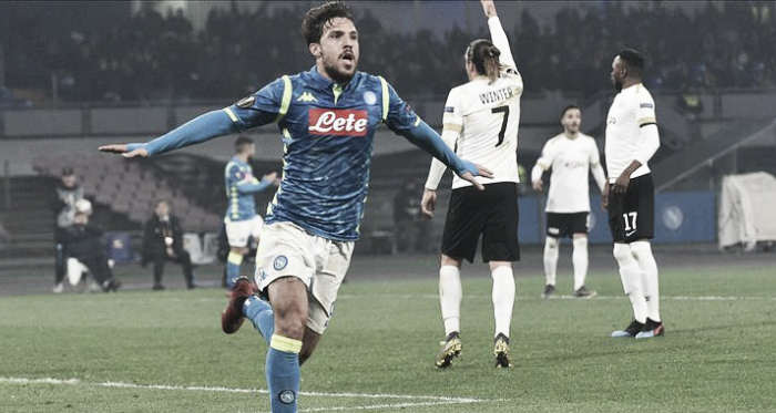 Verdi fez o primeiro dos mandantes no San Paolo (Foto: Divulgação/SSC Napoli)