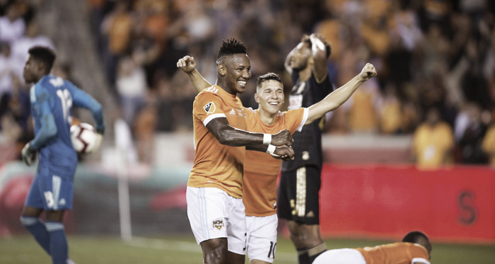La naranja celebrando la categórica victoria ante los U | Fotografía: Houston Dynamo 