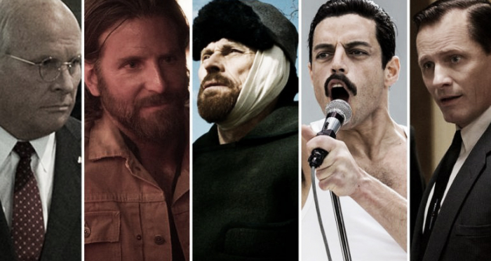 Bale, Cooper, Dafoe, Malek y Mortensen son los que compiten este año en la categoría. Fotografía de Cinescopia