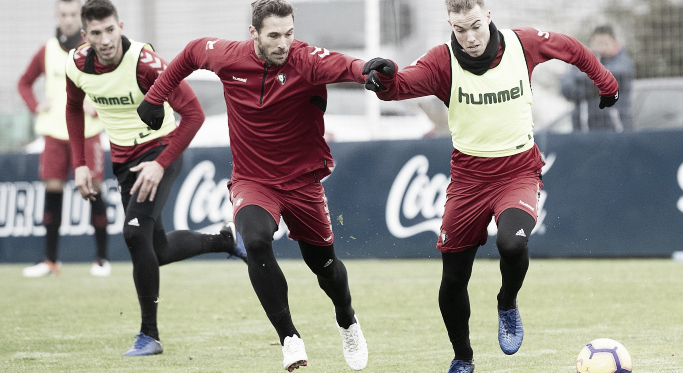Los jugadores de Osasuna en el entrenamiento. Foto: Osasuna